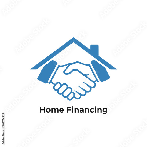 Handshake under a house for home financing.