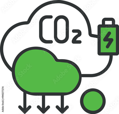 CO2 Reduction Green Energy Icon