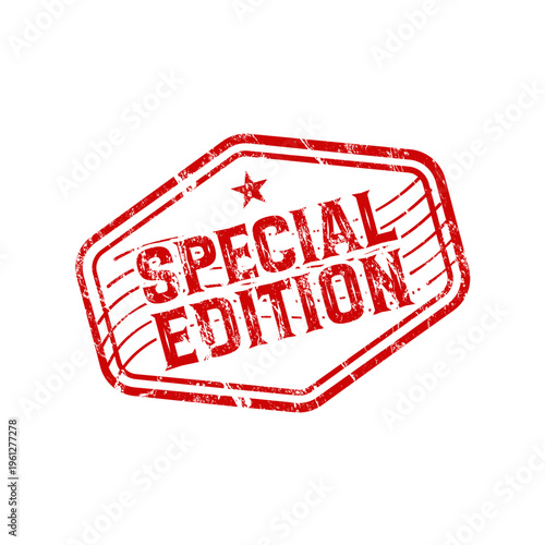 Special edition red rubber stamp with grunge effect - vector illustration