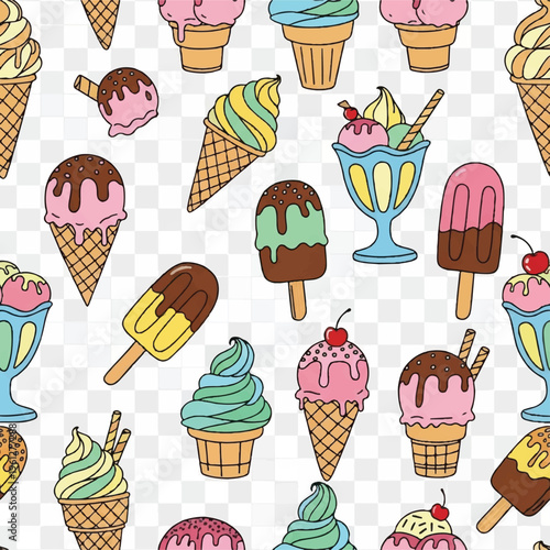 Colorful Ice Cream Delights with Cones, Sundaes, and Tasty Treats Beyond The Swirl.