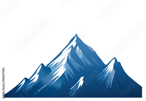 Blue Mountain Landscape Minimal Vector Illustration