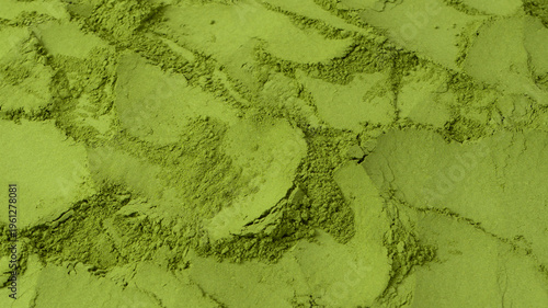 Matcha tea, matcha powder as a background.