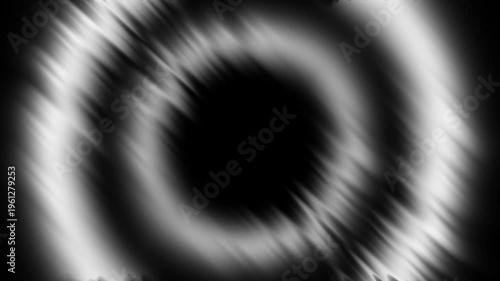 Abstract white glowing circle with motion blur background. Futuristic scifi portal vortex tunnel animation