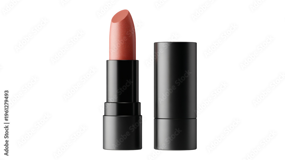 Obraz premium Blank lipstick tube mockup open cap, isolated on a white background