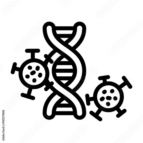DNA Strand Virus Vector Line Icon Design