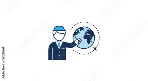 Businessman Wearing Face Mask Travel Globe.