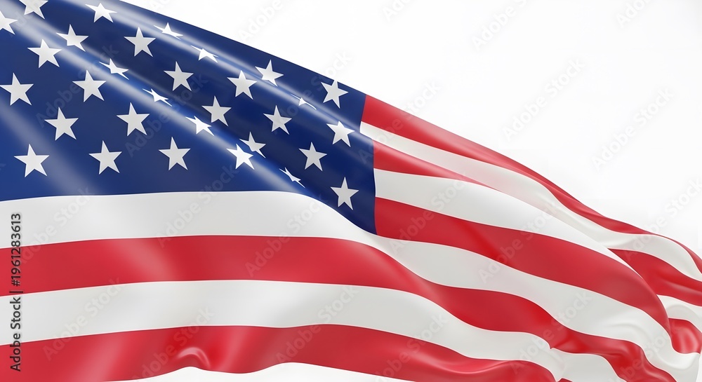 Fototapeta premium Waving american flag close up