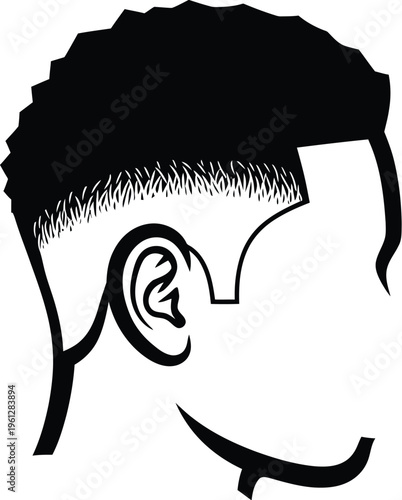 Low fade with taper haircut stylish men's grooming illustration