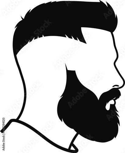 Low fade with taper haircut for men stylish side profile illustration
