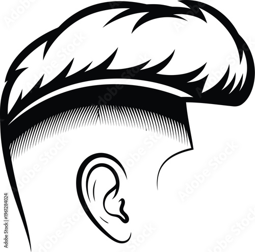 Low fade with taper haircut stylish men's grooming illustration