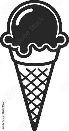 Classic Ice Cream Cone Silhouette for Sweet Shop Branding