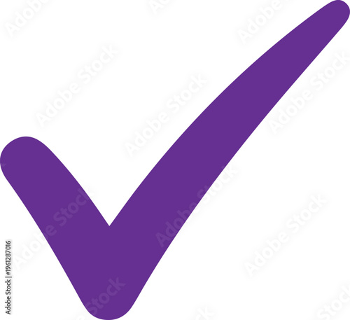 Purple checkmark icon on white background