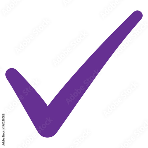 Purple checkmark icon on white background