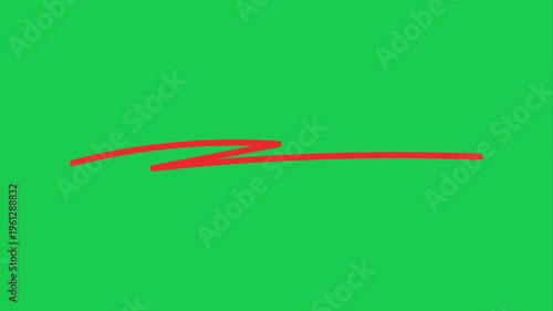 Underline Stroke Animation on Green Screen. Marker Underline Reveal Motion on Chroma Key. Scribble Line Under Text Animation