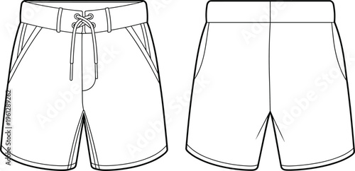 Technical Fashion Flat Drawing of a Girl's Sleeveless Dress with a Fitted Princess Seam Bodice, Pleated Flared Skirt, and a Back Zipper for Formal or Partywear Design Vector.