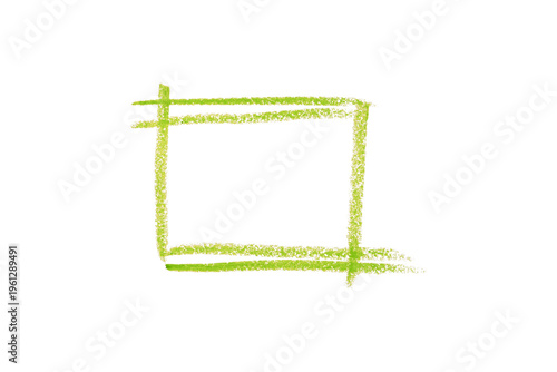 green pencil strokes isolated on transparent background