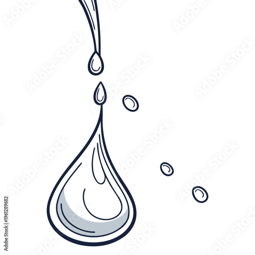 A large drop of water falling from above