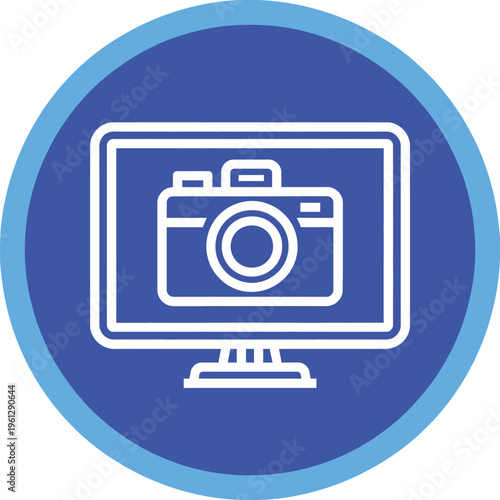 camera icon, minimalist camera symbol in clean line art design, photography and media motif for logo branding photo apps and digital graphic projects.