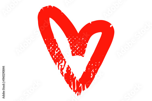 A red heart drawn with a crayon