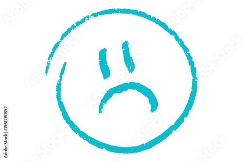 A blue frowning face emoticon