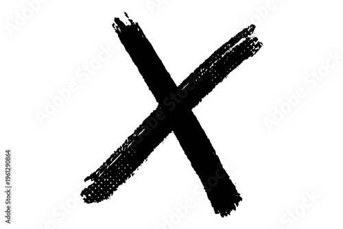 A black x marked with a brush