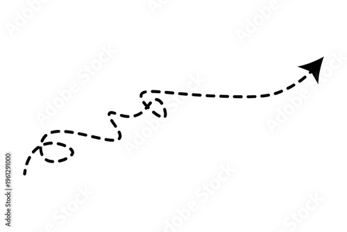 A black dashed line with an arrow at the end