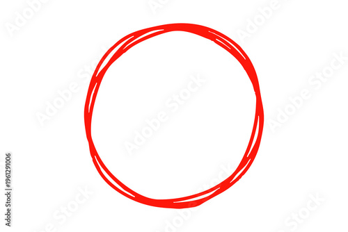 A red circle drawn with a brush