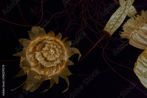 Canvastavla Detalle de flor de papel vegetal