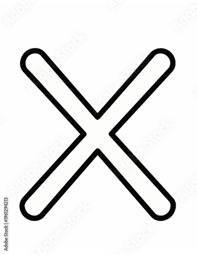 A 3d render of a red vector cross mark icon acting as a negative web button or cancel symbol for a wrong choice or delete sign