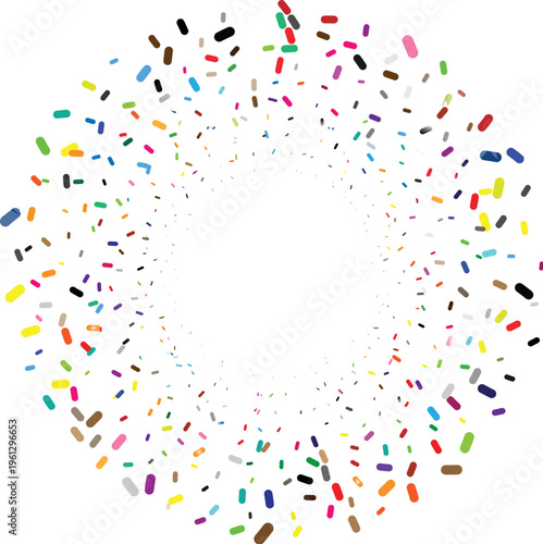 Wallpaper Mural Colorful Confetti Circle Frame Abstract Background Torontodigital.ca