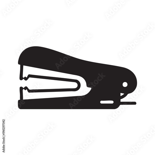 A clear outline illustration of a staple remover on a white background.