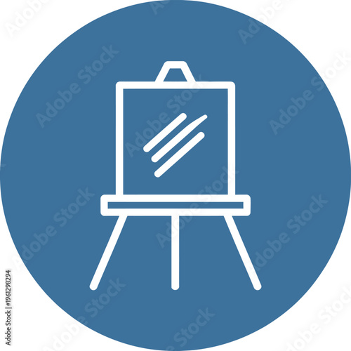 easel icon, minimalist artist easel symbol in clean line art design, painting and creativity motif for logo branding art studio illustration and digital graphic projects.