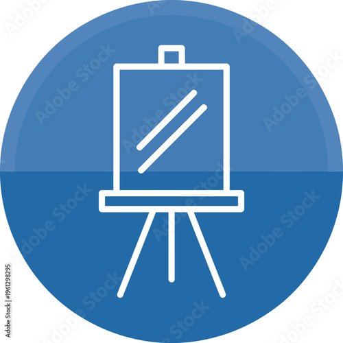 easel icon, minimalist artist easel symbol in clean line art design, painting and creativity motif for logo branding art studio illustration and digital graphic projects.