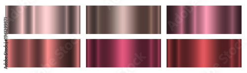 A set of red and terracotta gradients on a white background. Metallic gradient effects for text and infographic design. Vector illustration.
