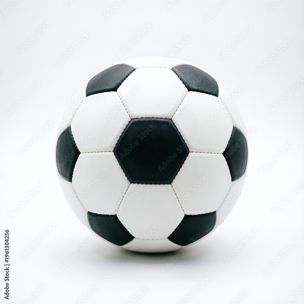 Fototapeta premium 3D realistic black and white soccer ball isolated on white background
