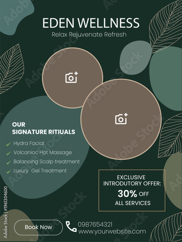 Modern Beauty Salon and Massage Center Poster Design