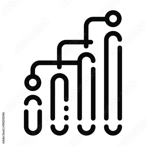 incrementality testing icon, minimalist graph and analytics symbol in clean line art design, representing marketing experiment analysis, campaign measurement, and performance testing for logo branding