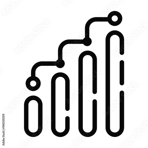 incrementality testing icon, minimalist graph and analytics symbol in clean line art design, representing marketing experiment analysis, campaign measurement, and performance testing for logo branding