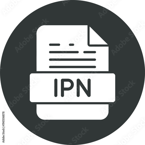 ipn file format vector icon design, minimalist document and payment symbol in clean line art style, representing instant payment notifications, financial transaction records, and digital file manageme