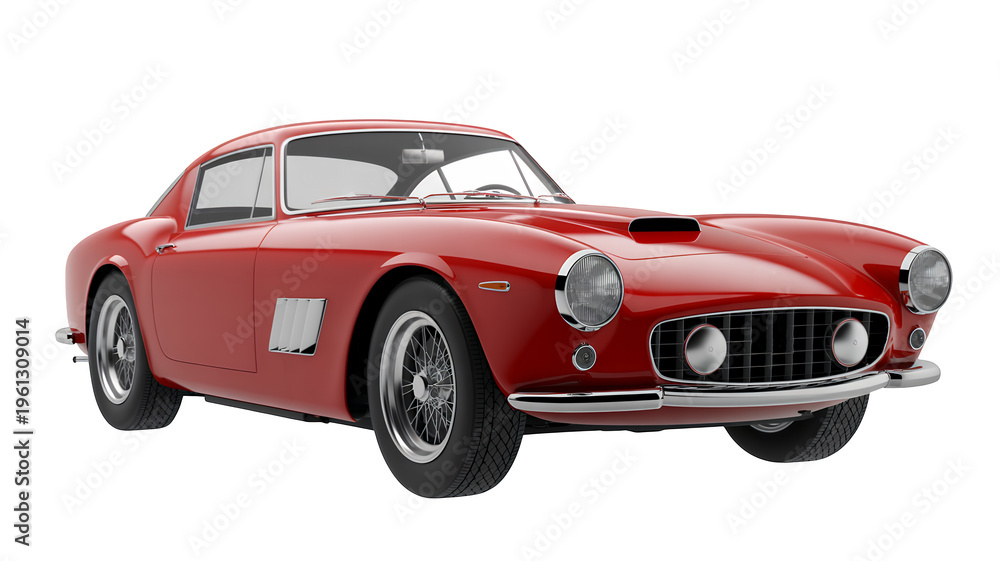 Obraz premium Red vintage sports car classic isolated on a transparent background
