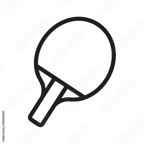 An illustration of a ping pong paddle outline on a clear background