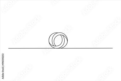 Minimalist one-line art of interlocking wedding rings. Elegant vector illustration for marriage, engagement, and romantic jewelry design concepts.