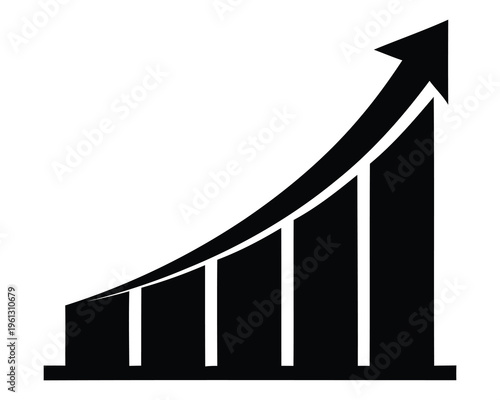 Increasing trend graph with arrow