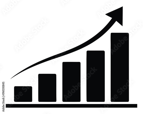 Increasing trend graph with arrow