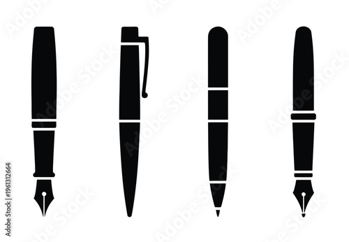 Fountain, pen collection of writing instruments featuring elegant pens, calligraphy tools, and art supplies for creative, office, and stationery design projects.