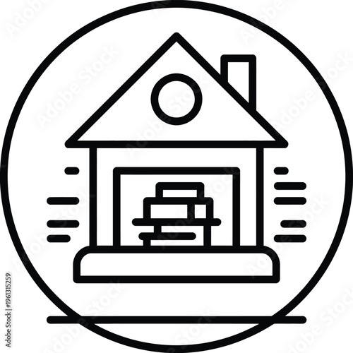 on-premises server icon vector element, minimalist server rack symbol in clean line art design, representing local data storage, IT infrastructure, and enterprise network management for logo branding,