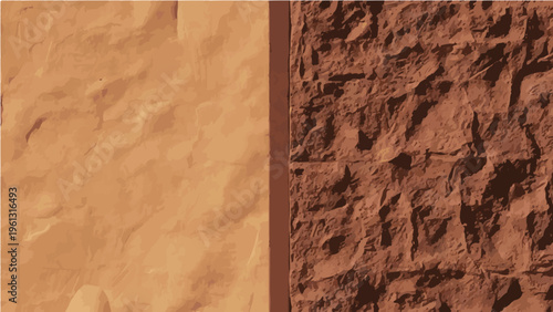 Textured orange brown rock stone surface vector illustration with realistic material feel