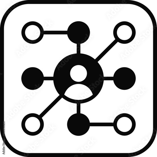organizational chart vector icon, minimalist hierarchy symbol in clean line art design, representing company structure, team management, and workflow visualization for logo branding, app interfaces, a