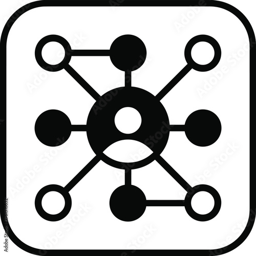 organizational chart vector icon, minimalist hierarchy symbol in clean line art design, representing company structure, team management, and workflow visualization for logo branding, app interfaces, a