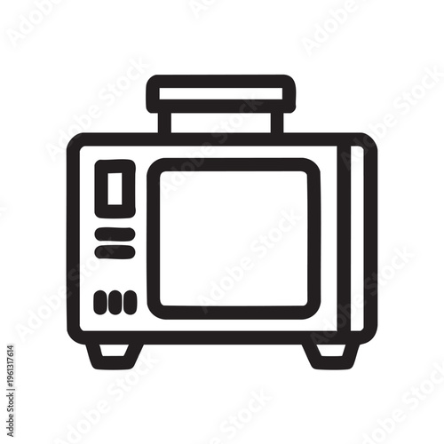 A clear outline of a furnace heater in a simple graphic style